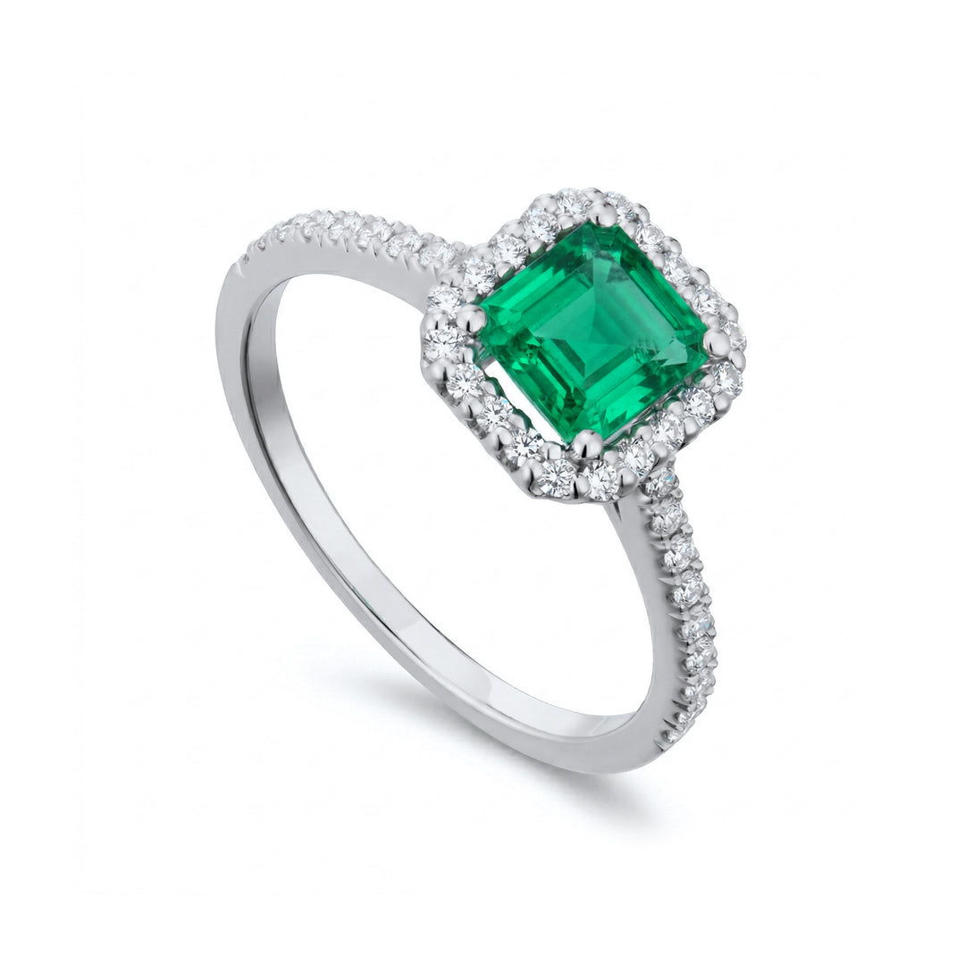 Anillo golay esmeralda talla esmeralda 5x6 y contorno diam ACLC073DISM-21085110006