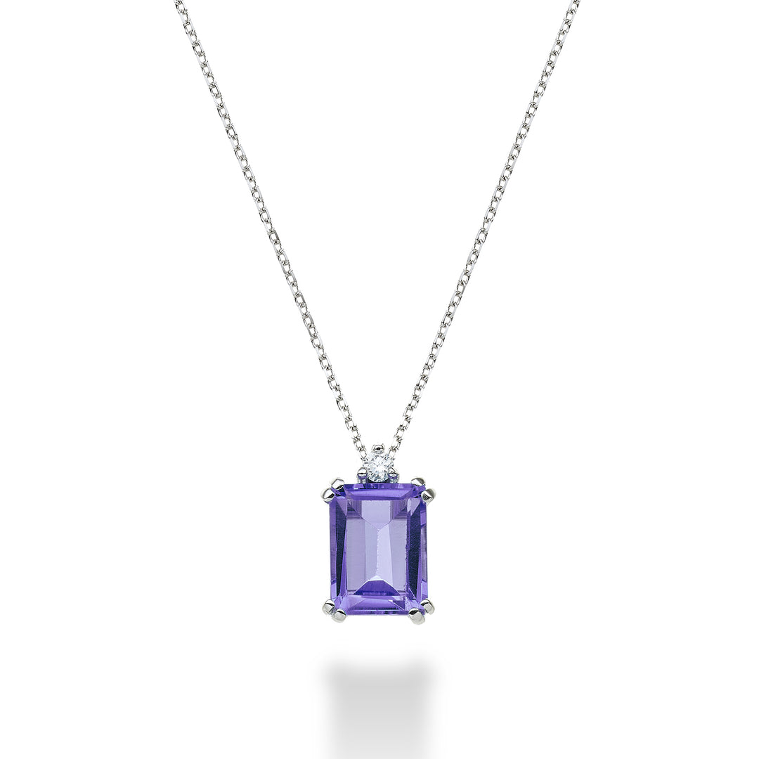 Nihama cl 18k améthyste octogonale 8x6 ct.1,30 diam. ct.0,03 NPCL090DIAMET3O4