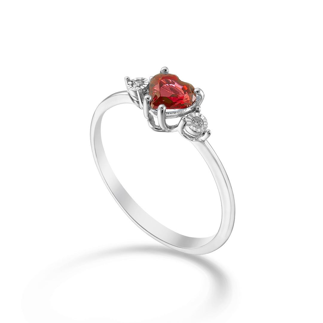 Mikiko an 9k ruby heart 5x5 and side diamonds MA5215R4RBR
