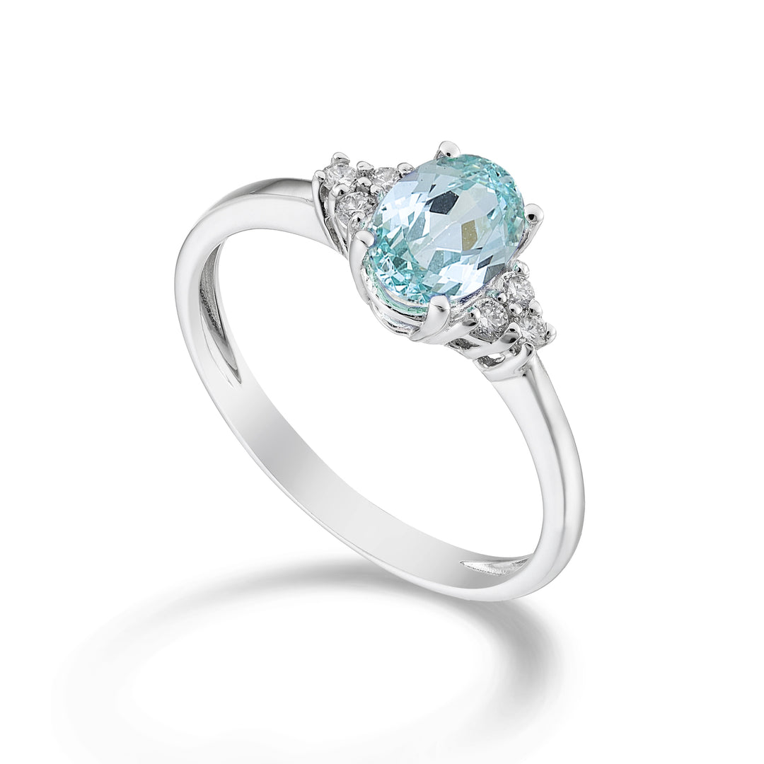 Nihama an 18k turmalina paraiba ovalada 7x5 ct.0.80 dia ct.0.09 NA5112O4PAR
