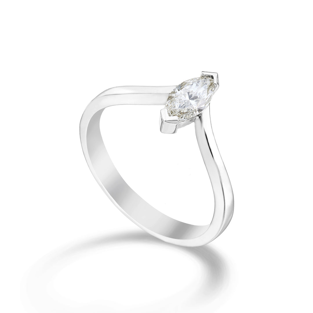 Golay solitaire ring diam marquise smooth shank 0.20ct ASLMQ003DI20-23348110049