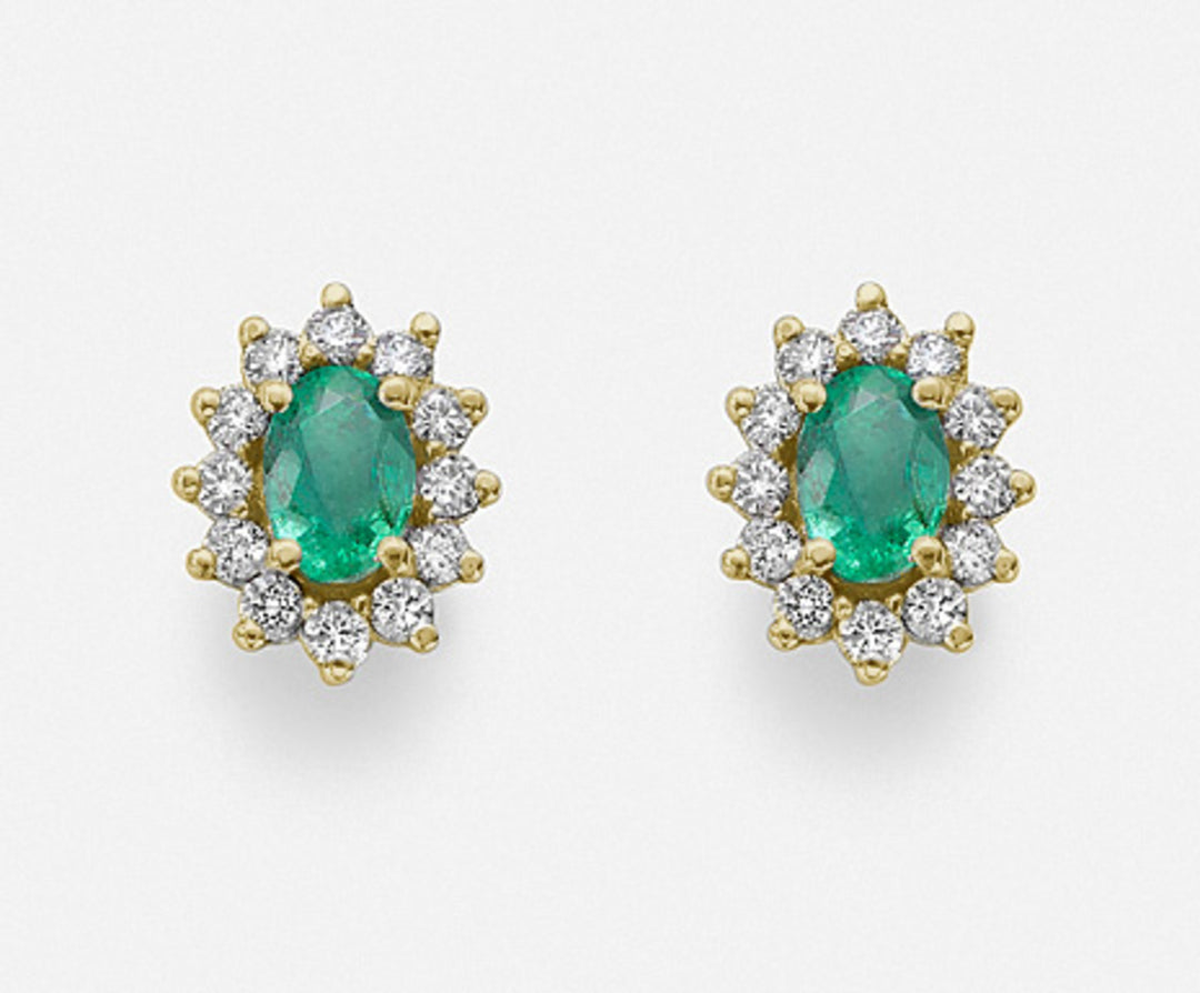 Mikiko or 18k smeraldo n. ovale 6x4 ct.0,84 diam. ct.0,46 oro giallo MO5030O1SMN084