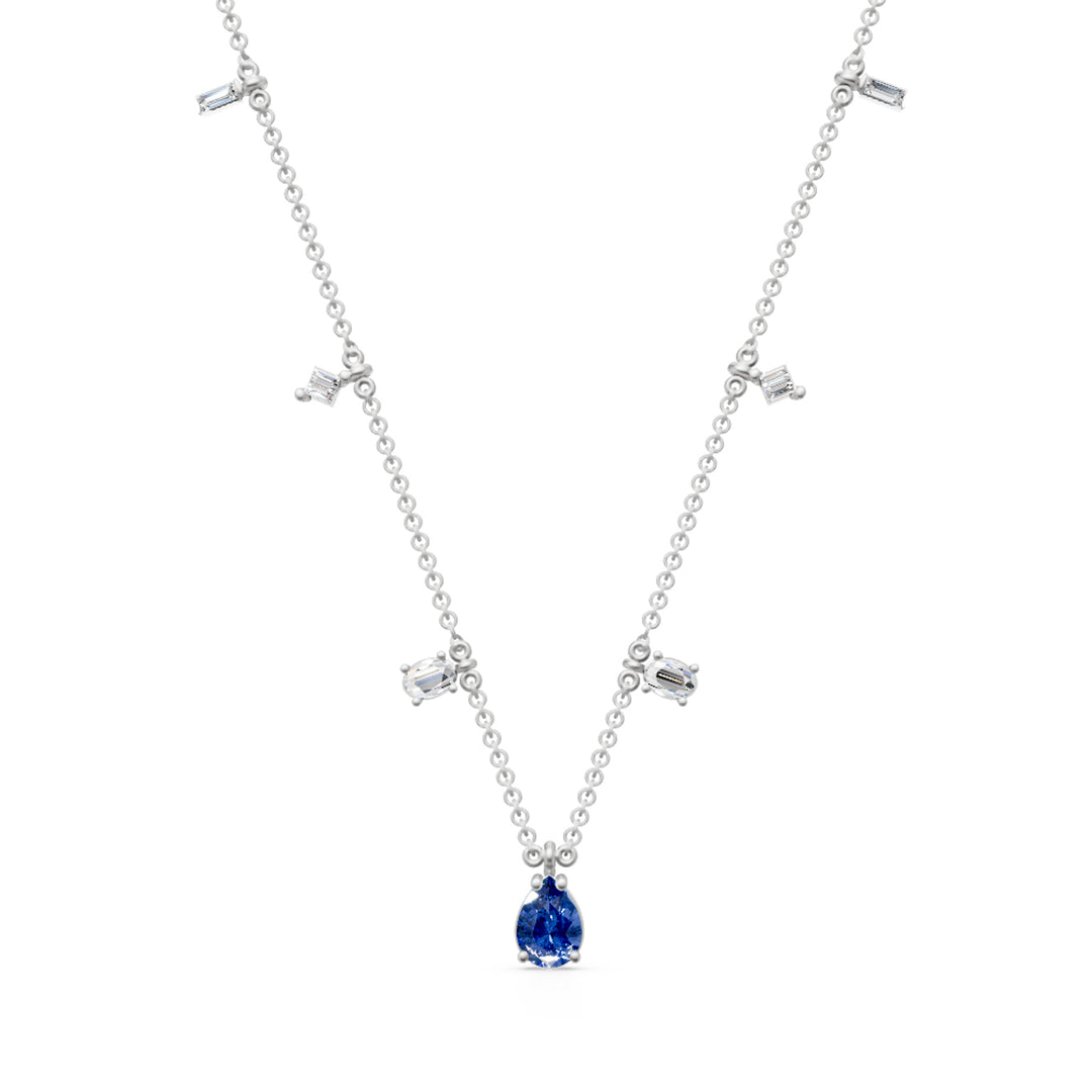 Collier pendentif goutte Golay zaf 7x5, diam baguette, pr, ov GCL497DZB75-24261110060
