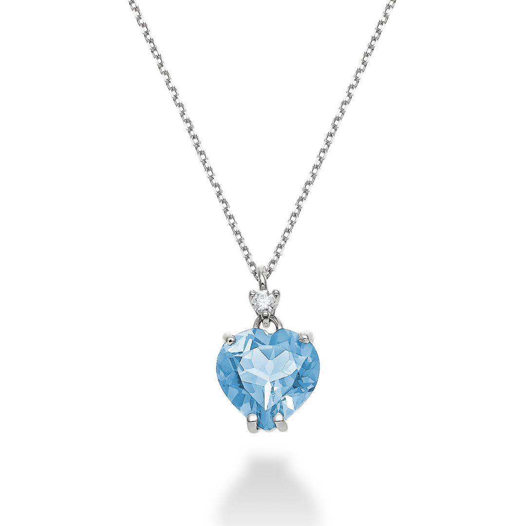 Mikiko cl 18k topacio azul corazón 8x8 ct.2,30 diam. ct.0,025 MPCL198DITPAZ88O4