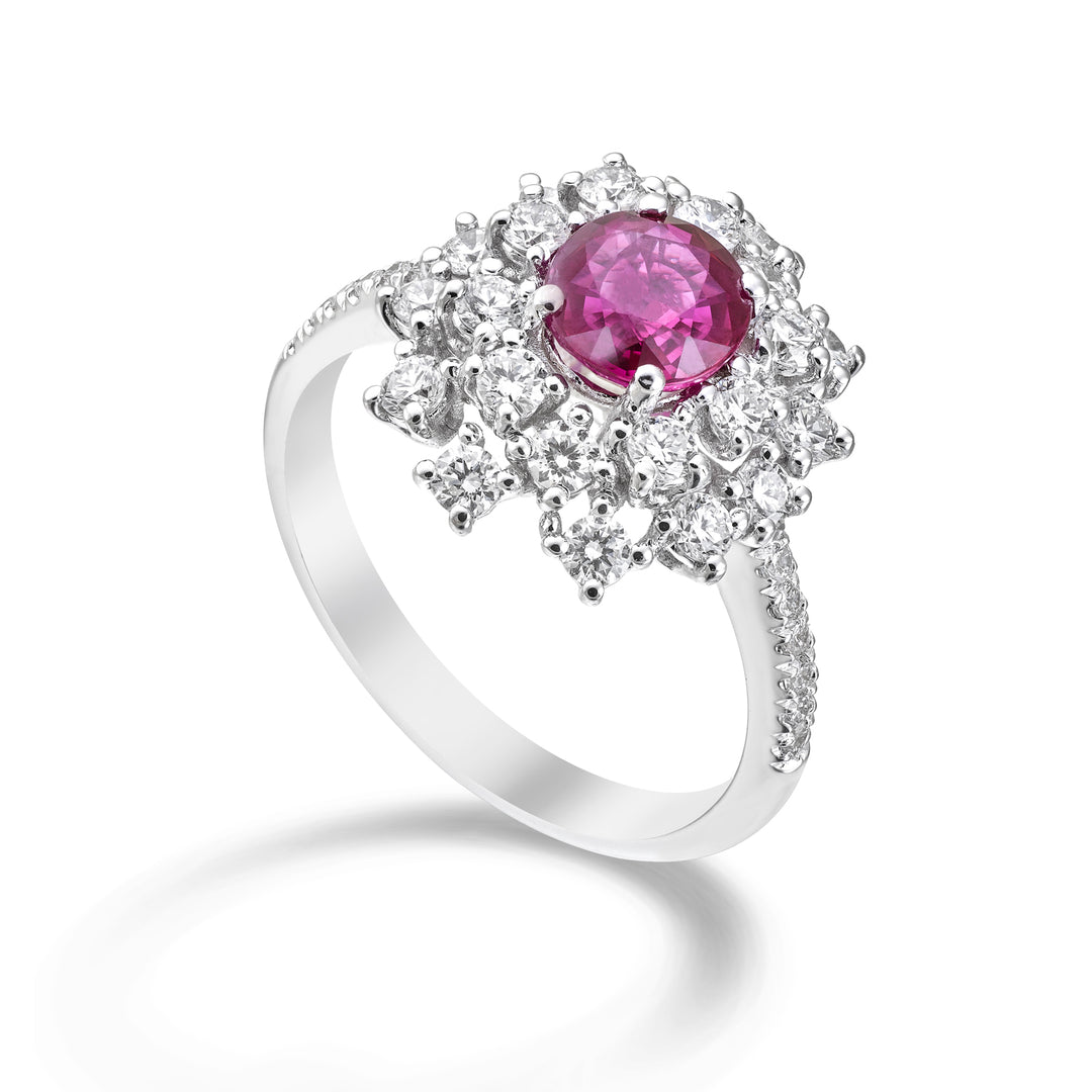 Golay oval ruby ring 6x5 irregular outline ACLC834DRU65-26065110190