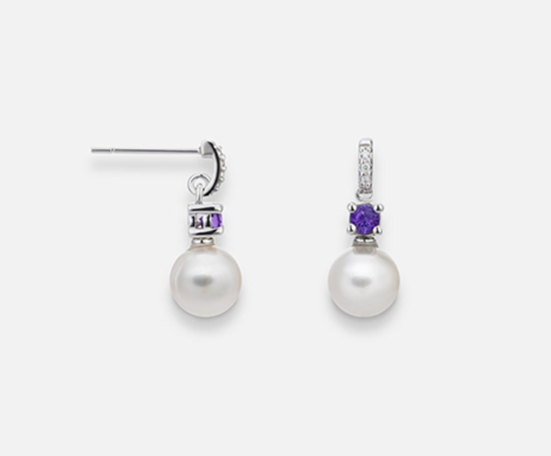 Nihama ou 18k fw 6.5/7 améthyste ronde mm2.75 ct.0.17 dia ct.0.02 NO1530O4FABI065