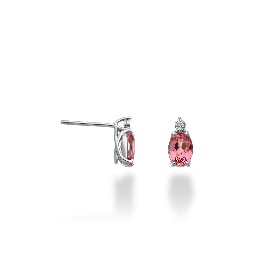 Nihama o zafiro rosa ovalado de 18k 7x5 con diamante NO5176O4ZFRP