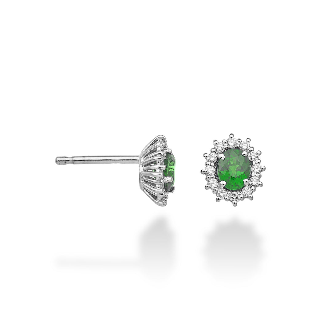 Nihama o esmeralda de 18k no. ovalado 5x4 ct.0,60 diam. 0,20 quilates NO5104O4SMN