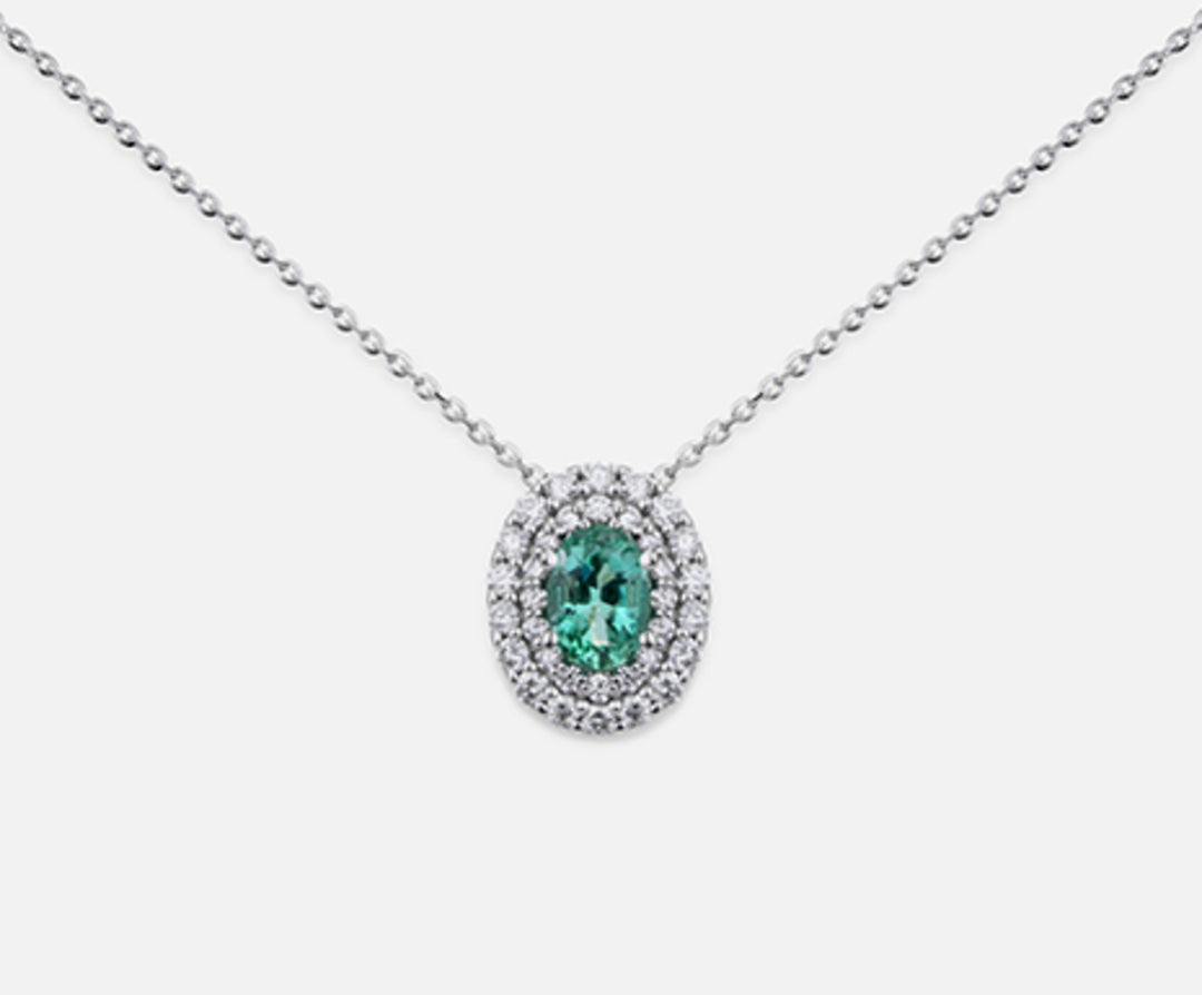 Mikiko cl 18k smeraldo n. ovale 6x4 ct.0,38 dia ct.0,33 MD5061O4SMN038