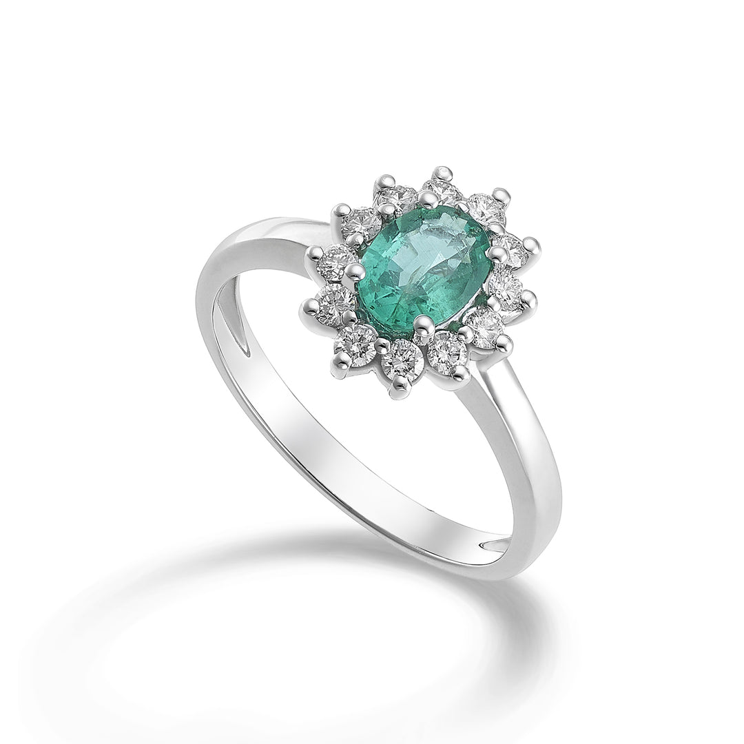 Nihama une émeraude ovale 9k 7x5 ct.0,60 diam. 0,30 ctNA5094R4BE