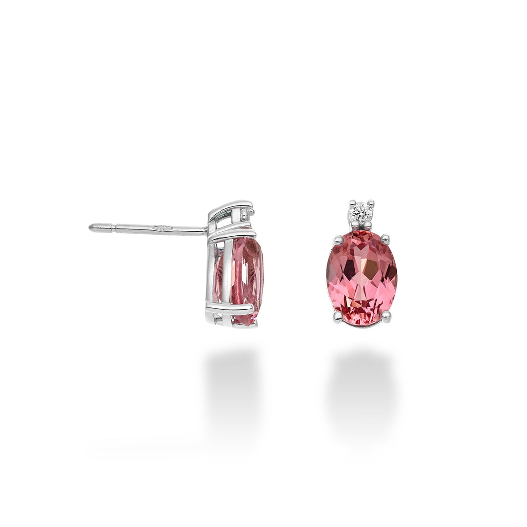 Nihama o zafiro rosa ovalado de 18k 8x6 ct.3,20 diam. 0,05 quilates NO5025O4ZFRP