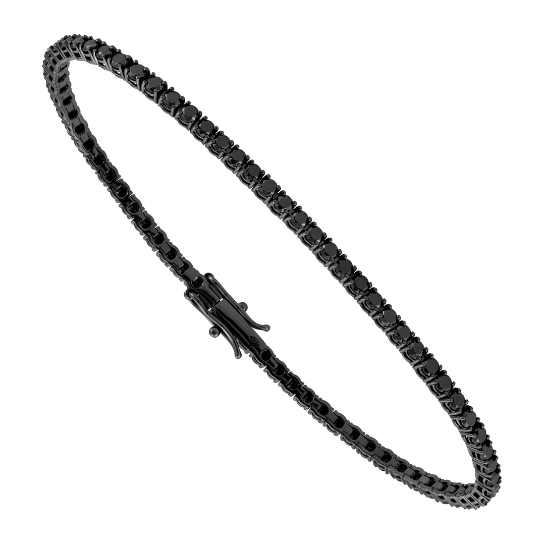 World Diamond Group bracciale tennis a filo black oro 9 kt mis 17 BTF001BK2-375-24094110166