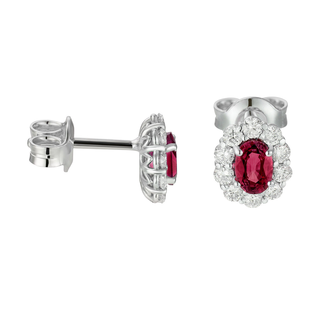 Golay orecchini rubini ovale 4x5 e diamanti OCL041DIRU-26111110325