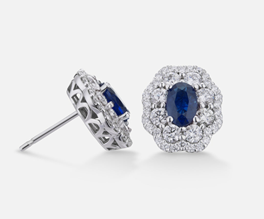 Nihama ou saphir 18 carats no. ovale 6x4 ct.1,14 dia ct.1,26 NO5036O4ZFN114