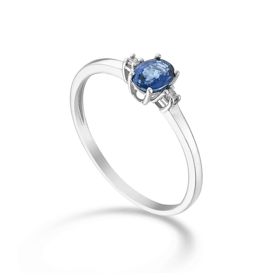 Mikiko un zafiro ovalado de 9k 5x4 ct.0,40 diam. 0,02 quilates MA5191R4ZFD
