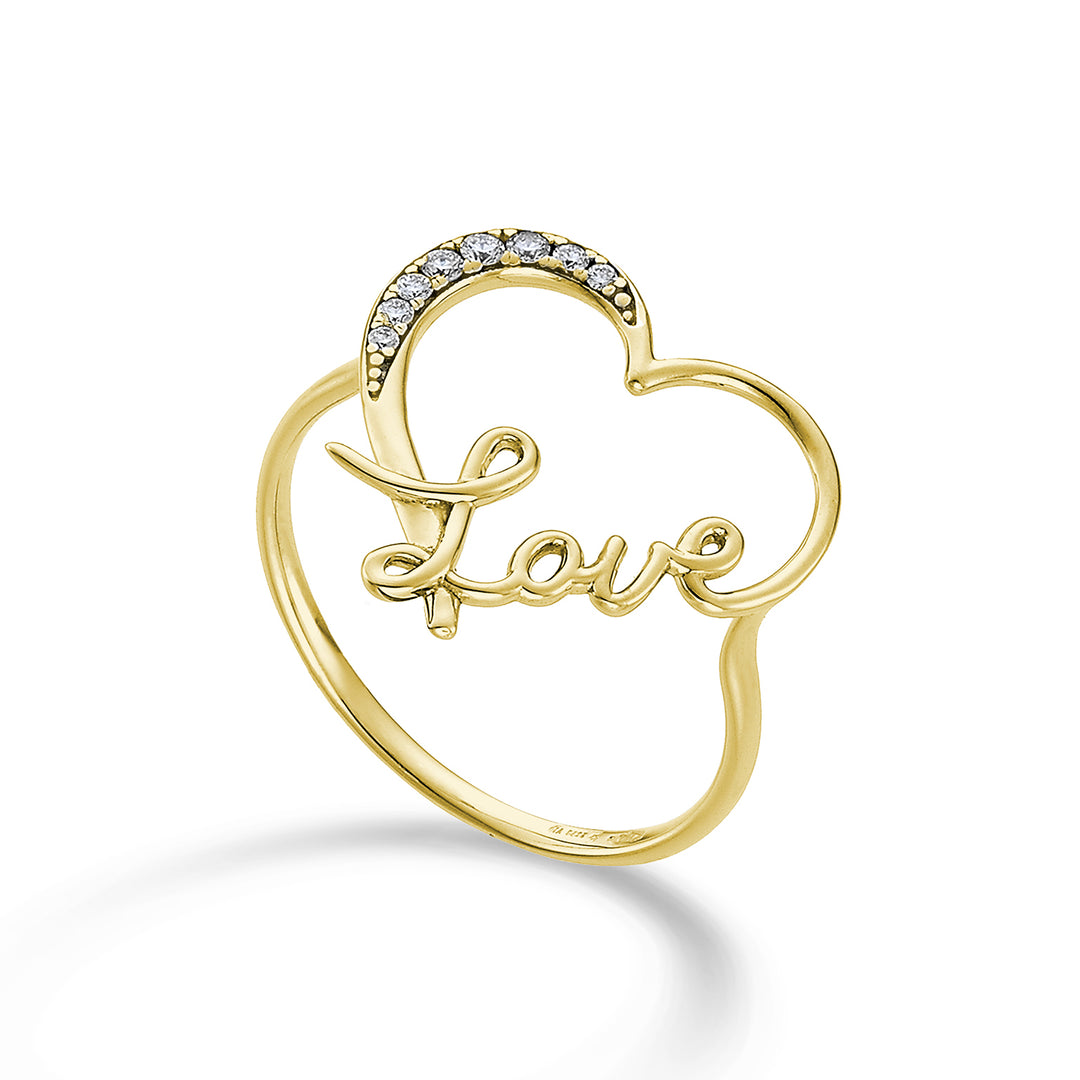 Mikiko un corazón de amor grande en oro amarillo de 18k diam. ct.0.07 MA5138O1BR007
