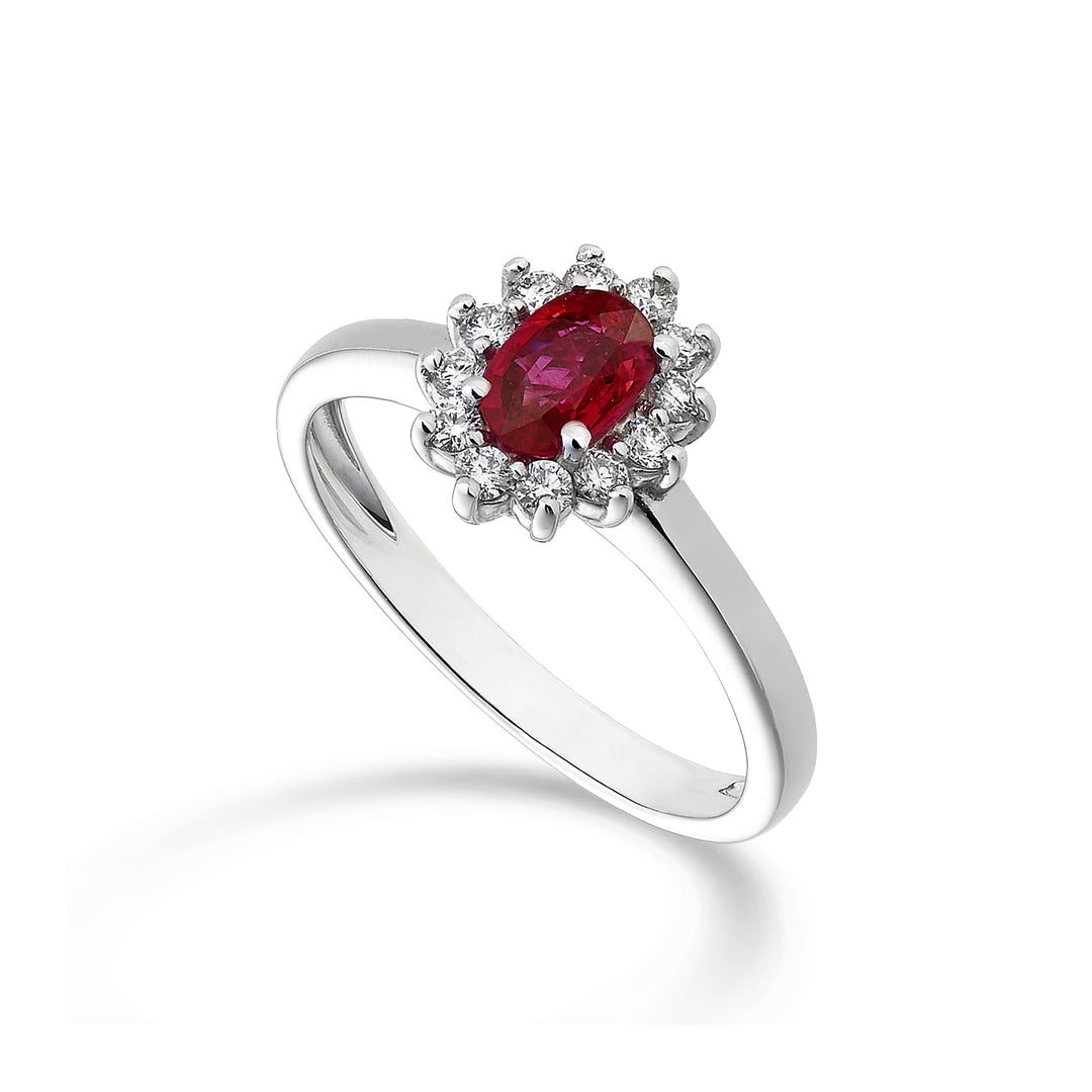 Nihama un rubí de 18k n. ovalado 6x4 ct. 0,62 diámetro. 0,23 quilates NA5093O4RBN062