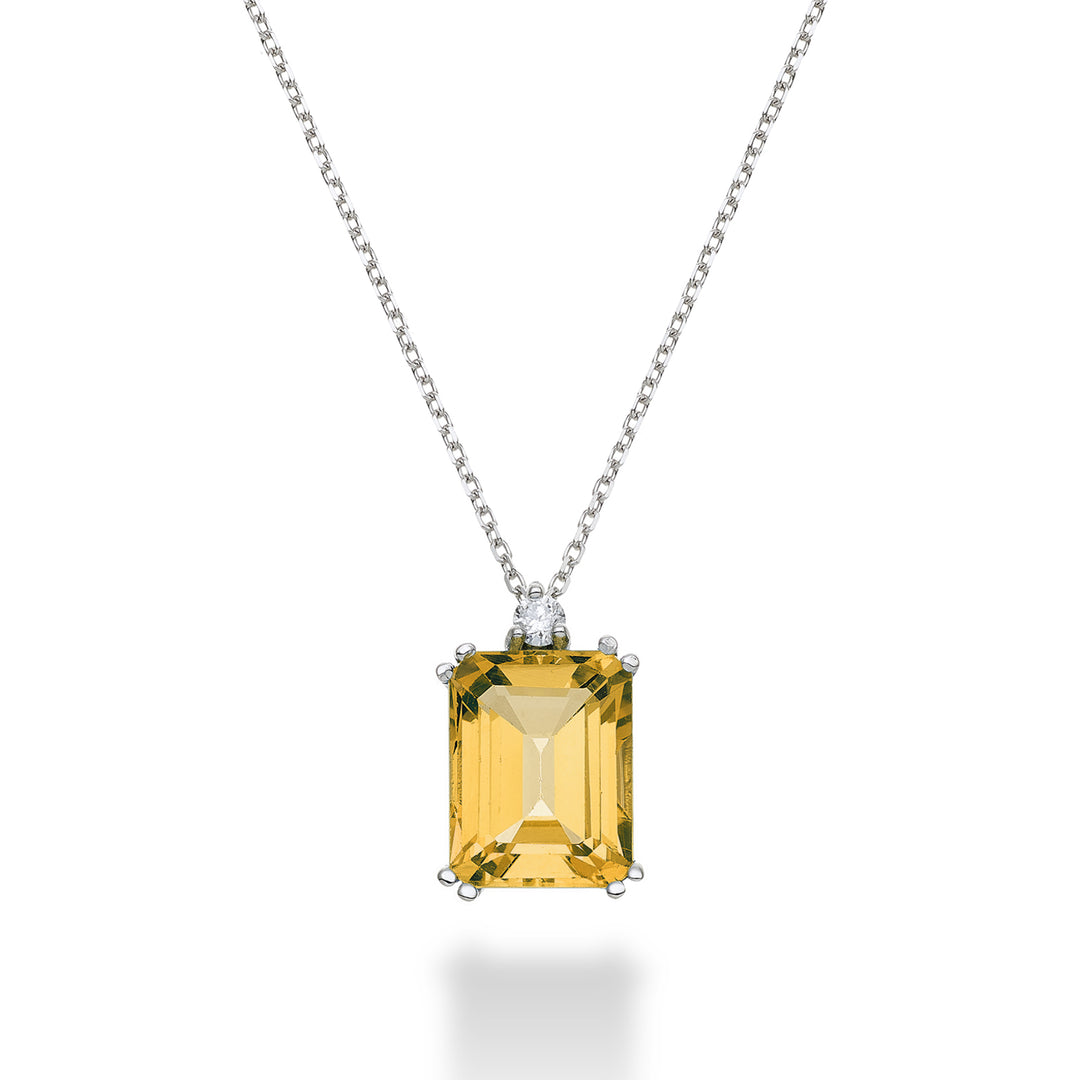 Nihama cl 18k citrino ottagonale 7x9 ct.2,00 diam. ct.0,04 NPCL090DICITR4O4