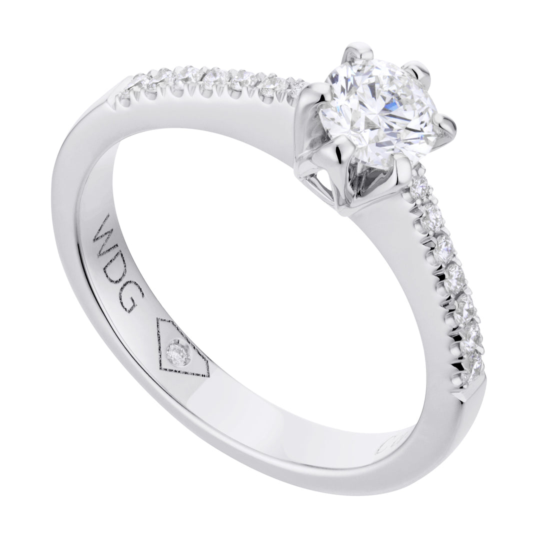 Golay anello solitario 6 punte con gambo incassato. diam ASLC1830-19350110037