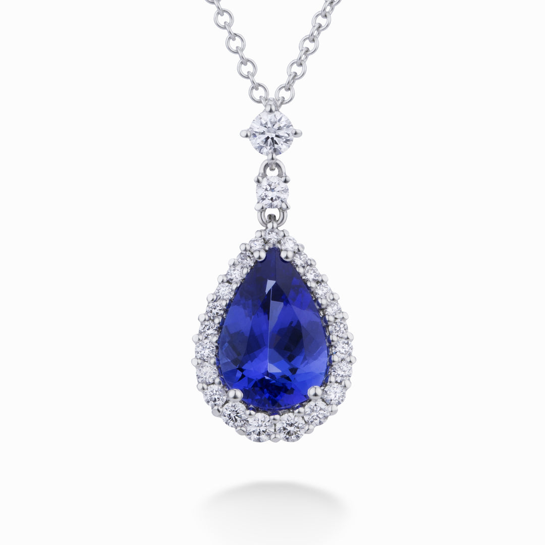 Golay girocollo tanzanite goccia 13x9 e contorno diam PCLC073DITZ2-21363110013