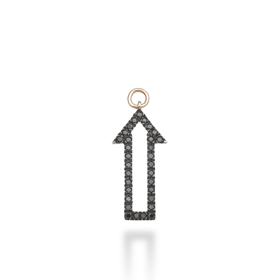 World Diamond Group charm freccia 18k ct.0,24 black oro rosa GCH417BKO3