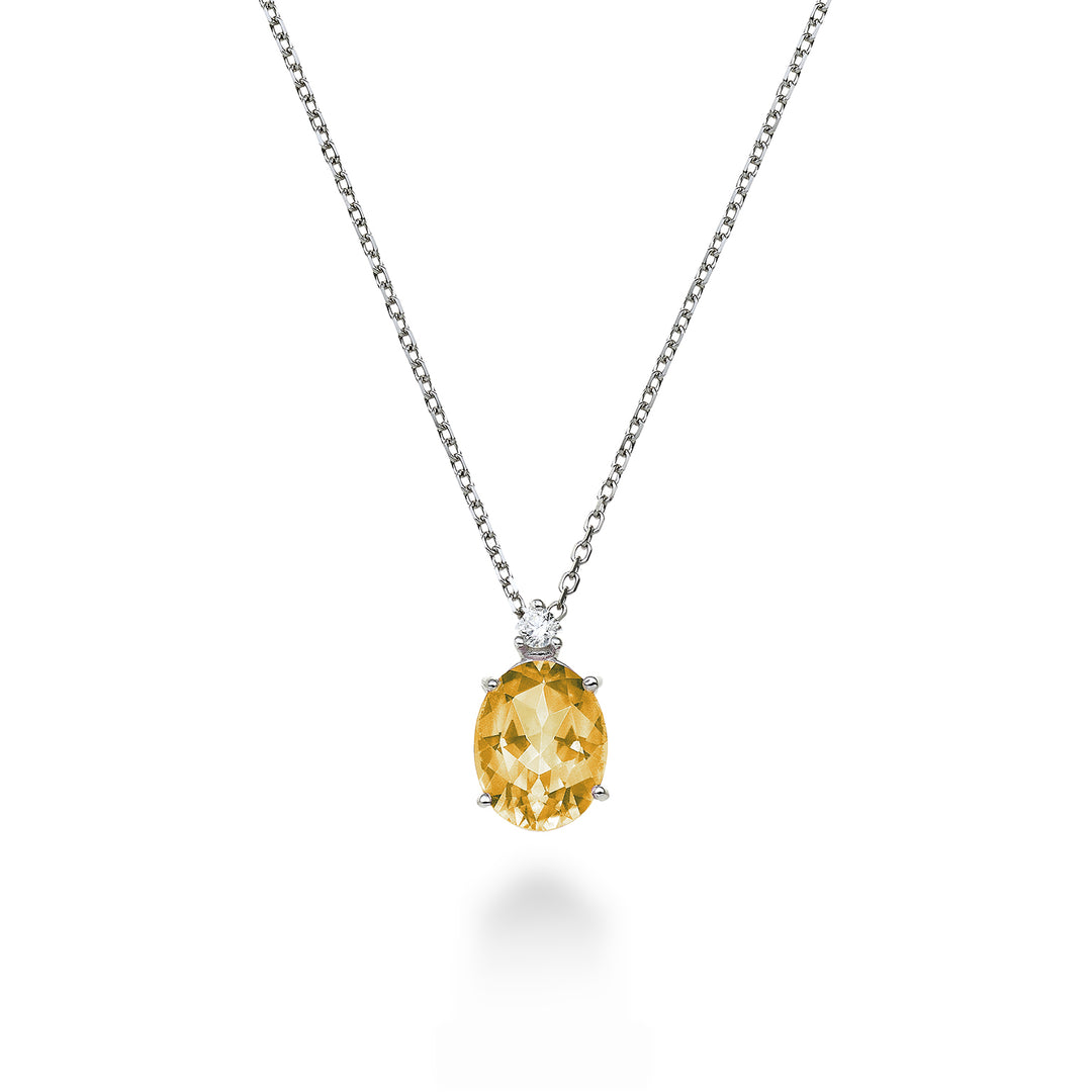 Citrine ovale Nihama cl 18k 7x5 ct.0,60 diam. ct.0,015 ND5035O4CITR