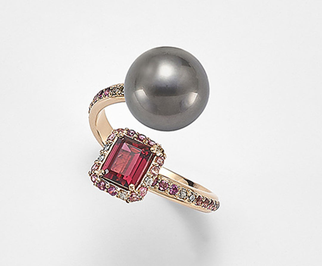 Nihama an 18k sspb 10/11 ct.0,16 marrón diam, turmalina rosa y rodolita NA0772O3SANE100