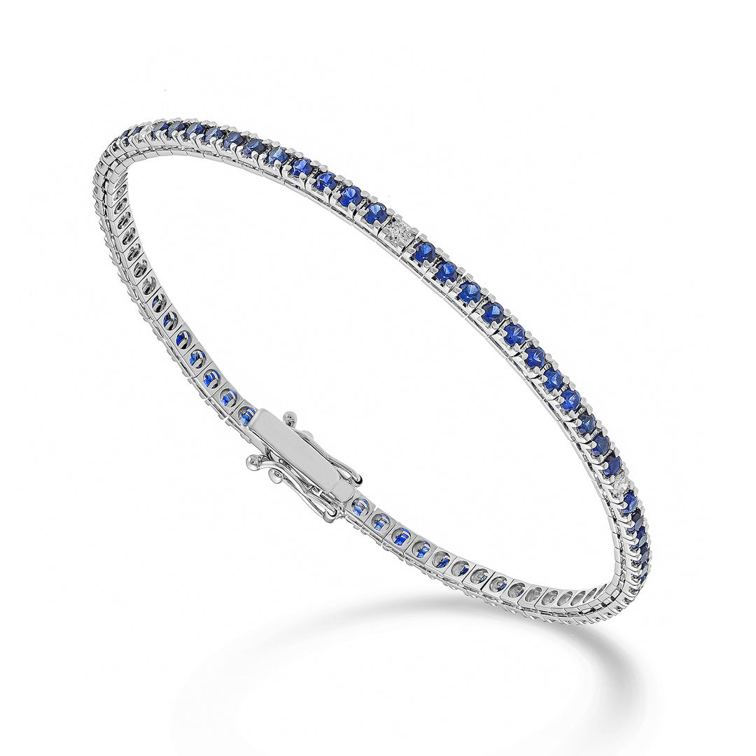 Nihama br tennis 18k sapphires 2.90 ct diamonds 0.22 ct cm17.5-71 settings NBTQ250ZFRDIO4