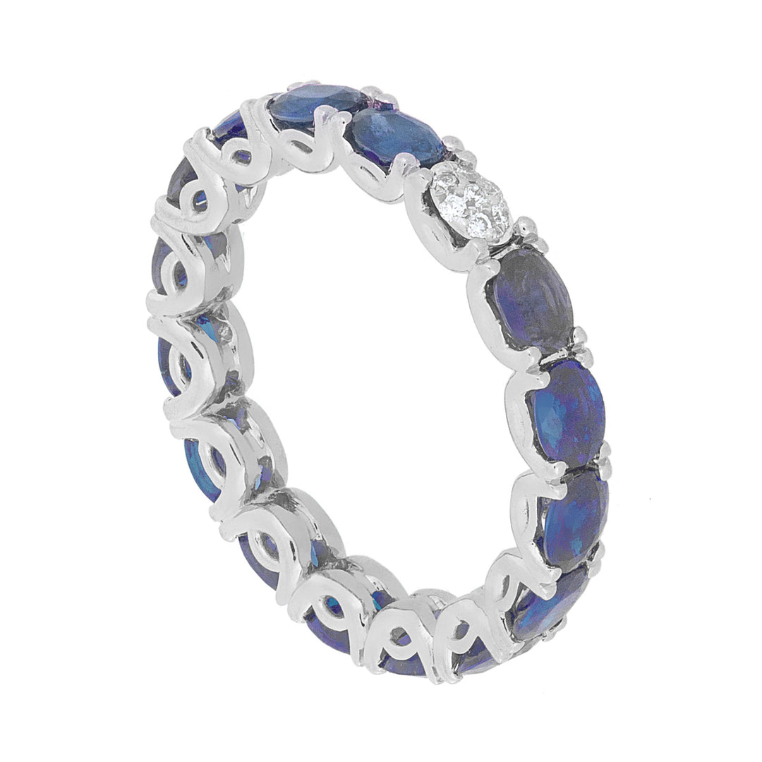 Golay linear ring with oval sapphires and diamonds AET040WDIZB-16109110031