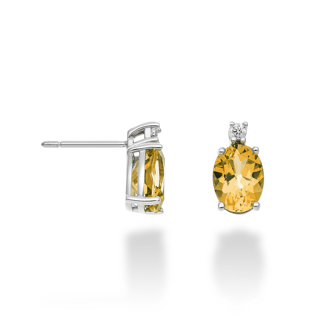 Nihama ou citrine ovale 18 carats 8x6 ct.2,20 diam. 0,05 ctNO5025O4CITR