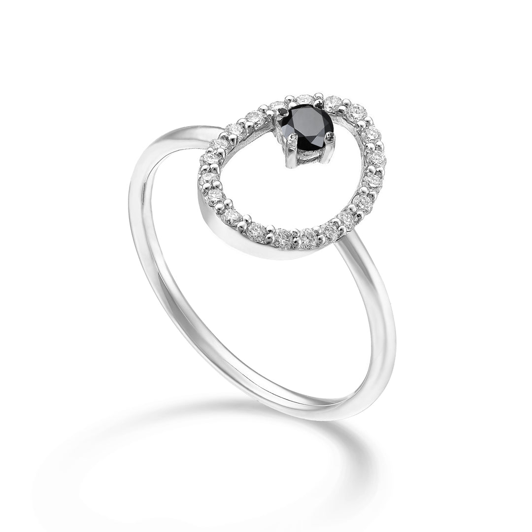 World Diamond Group an 18k "oval" black diamond 0.10 ct diam. ct.0.15 GA5183O4BK025