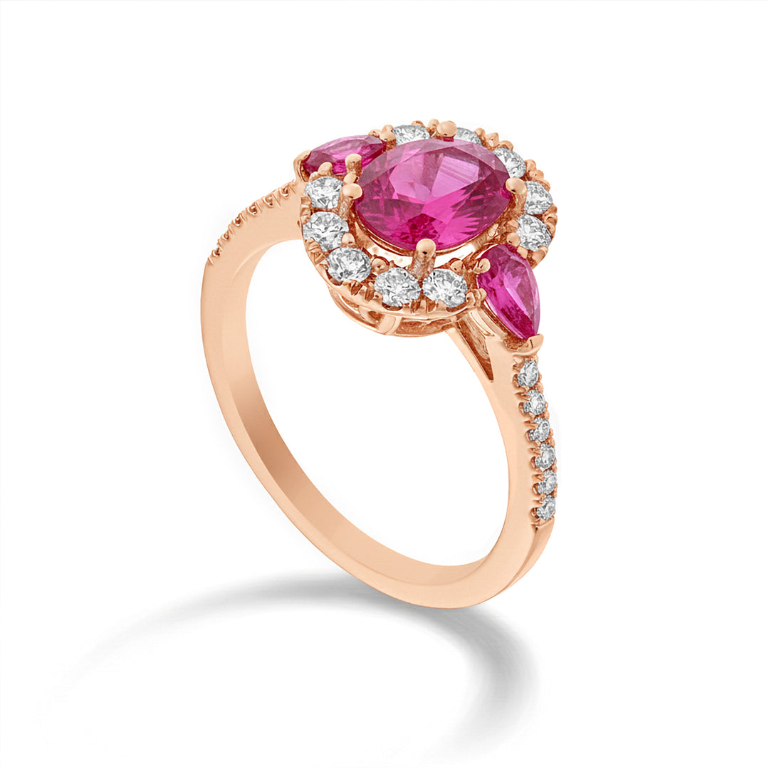 Golay anello zaffiro pink ovale 8x6-gocce 4x3 e cont. ACLC463DZP8643R-24192110009