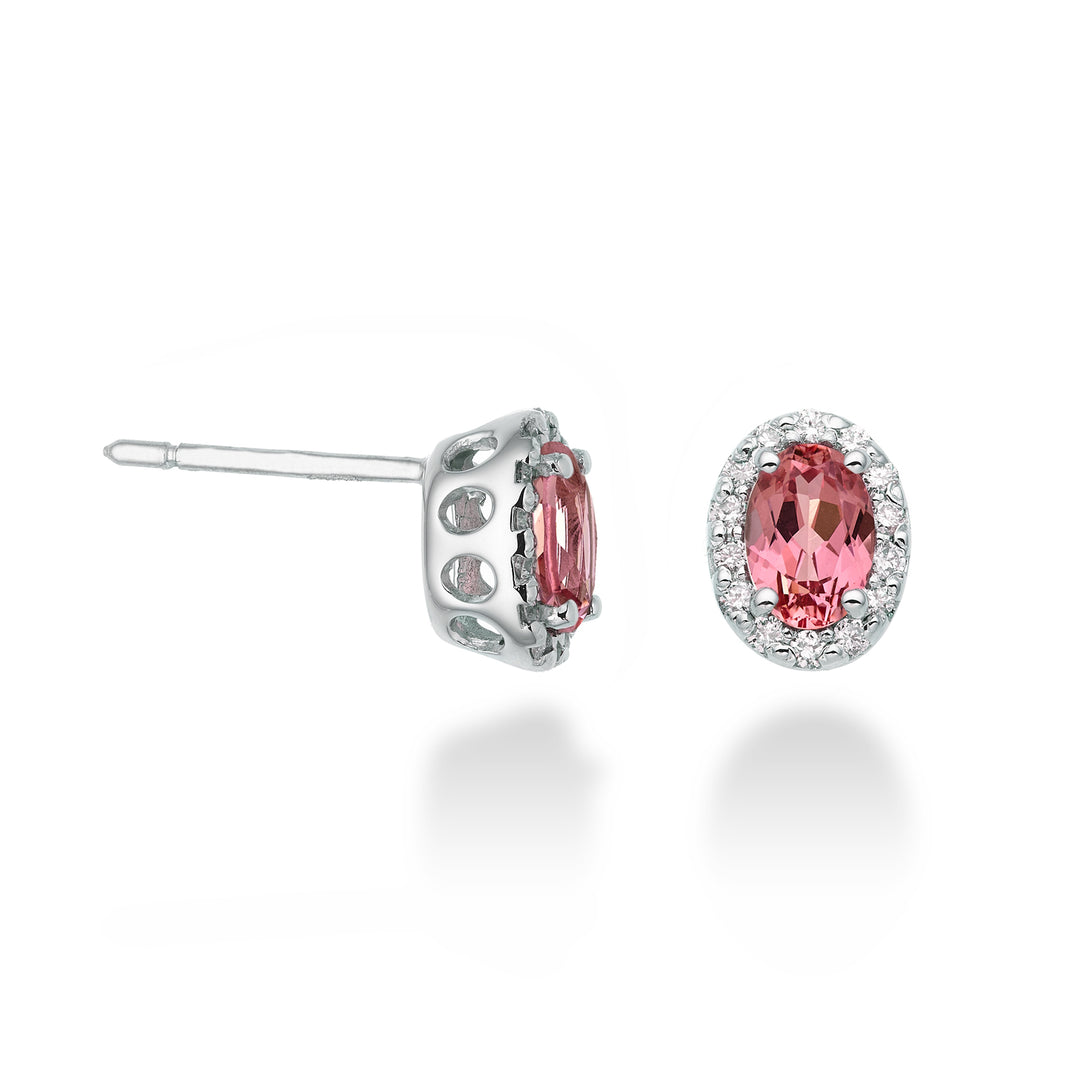 Nihama or 18k zaffiro rosa ovale 6x4 ct.1,20 dia ct.0,18 NO5038O4ZFRP
