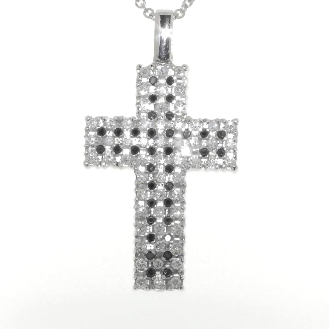 Croix Golay diamants noirs et blancs rhodium noir GGE005BN-10123000052