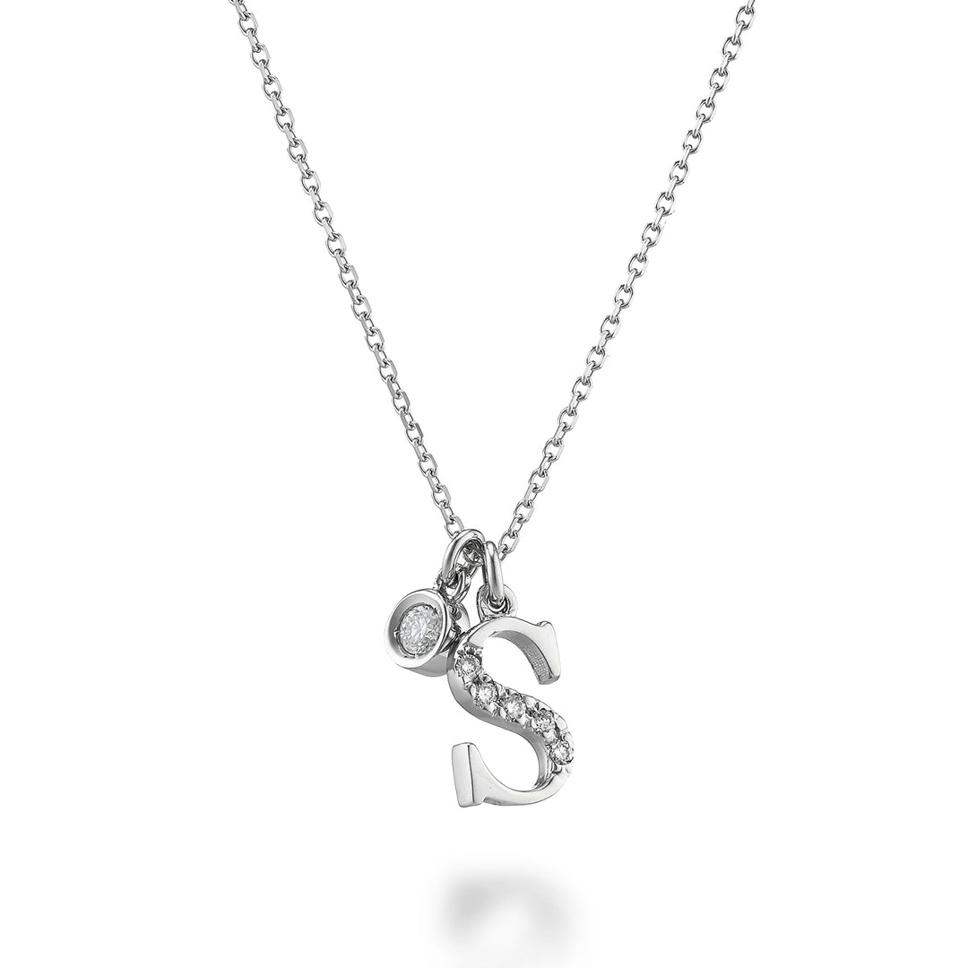Golay cl 9k lettera s oro bianco diam. ct.0,06 GPLSDR4
