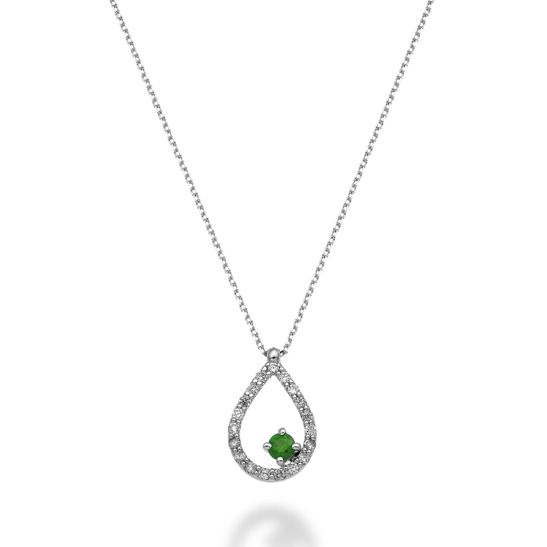 World Diamond Group cl 18k "goutte" émeraude n. ct.0,07 diam. ct.0,14 GD5158O4SMN021