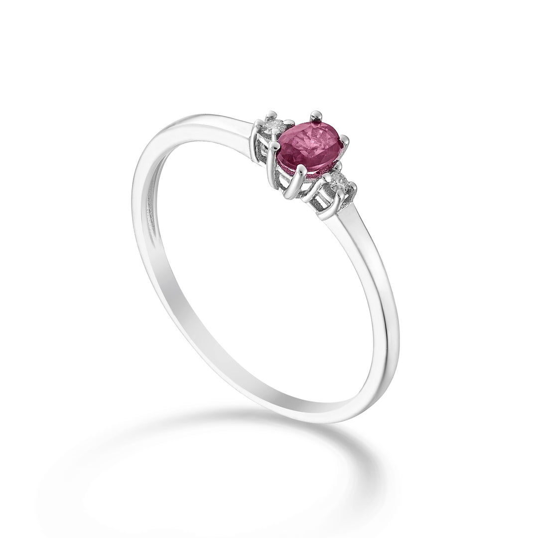 Mikiko an 9k ruby ​​n. oval 4x3 ct.0.20 diam. 0.02 ct MA5190R4RBN