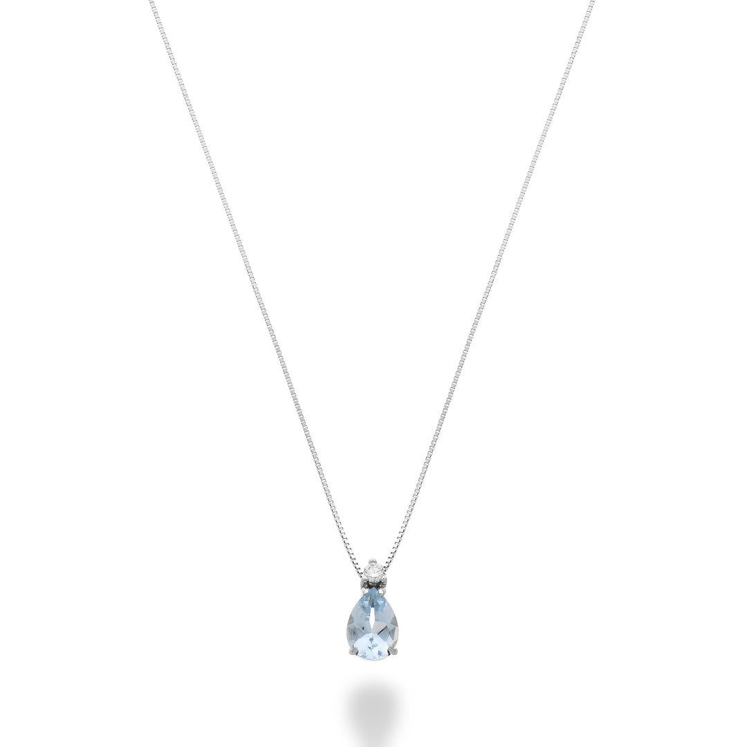 Mikiko cl 18k gota aguamarina 6x4 con diamante MD5191O4AM