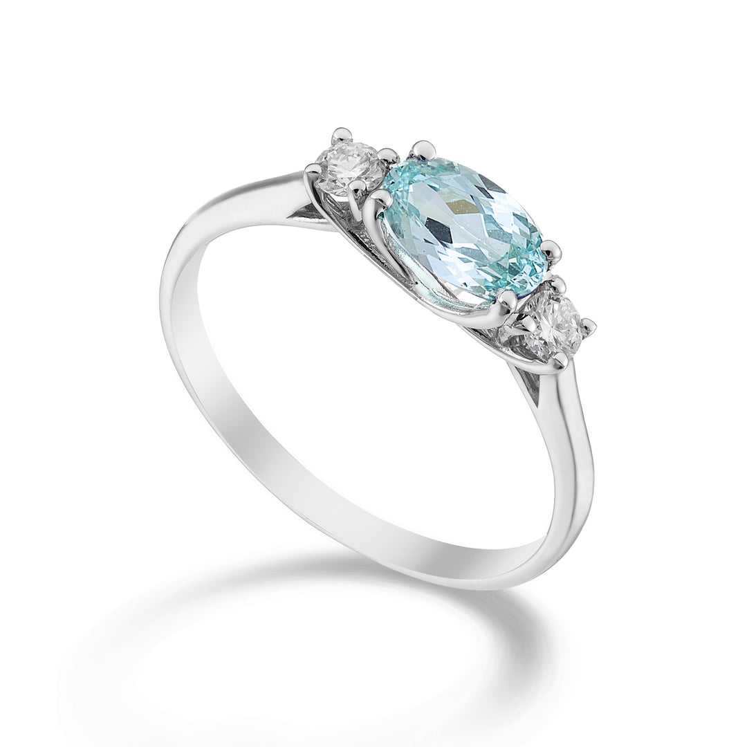 Nihama an 18k turmalina paraiba ovalada 7x5 ct.0.80 dia ct.0.16 NA5113O4PAR
