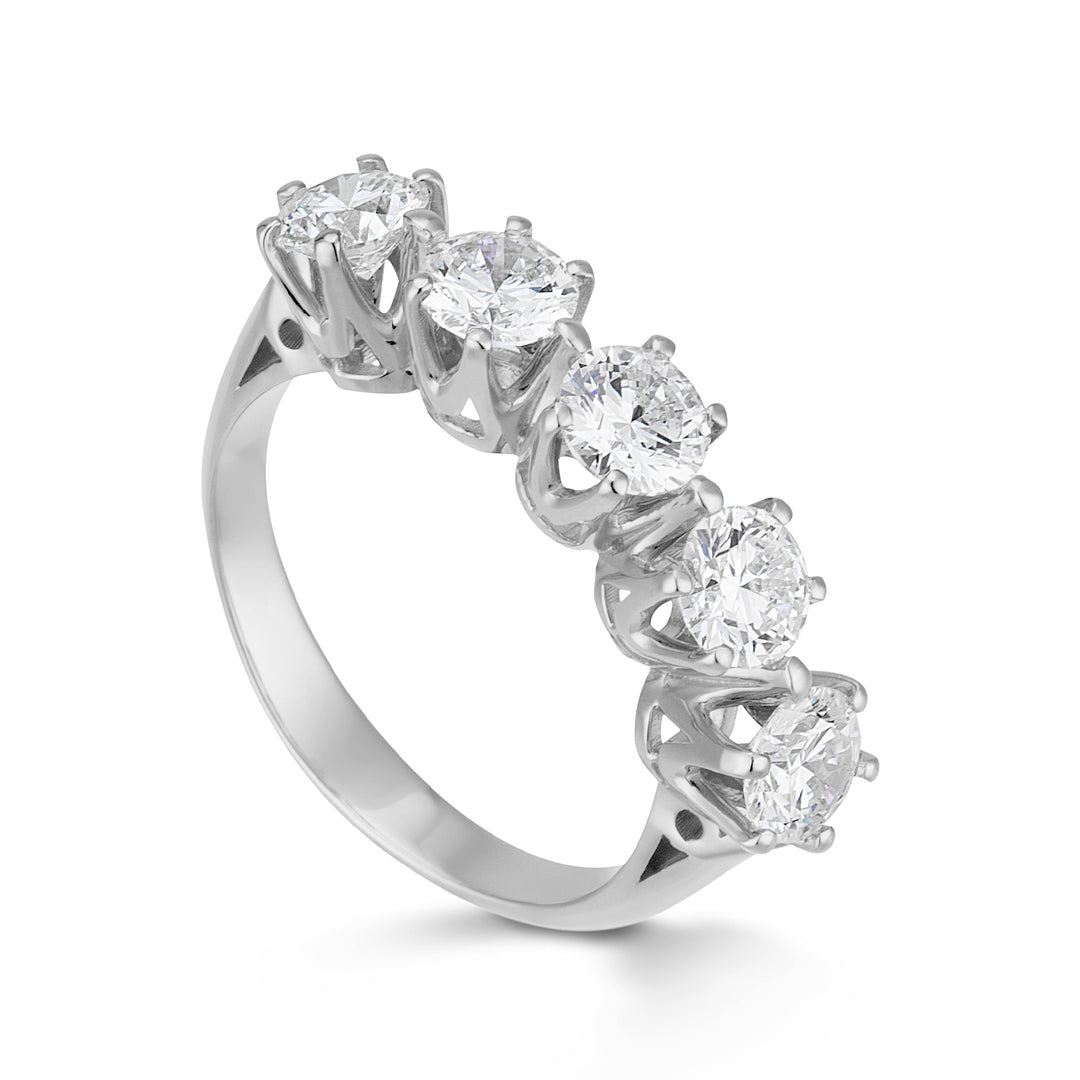 Golay anello riviera 5 diamanti lineari 40pt cad ARL5400DI-23278110059
