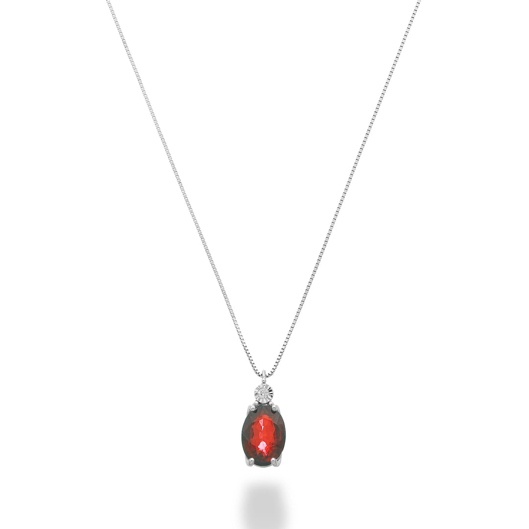 Mikiko cl 18k rubí ovalado 7x5 con diamante MD5186O4RBC