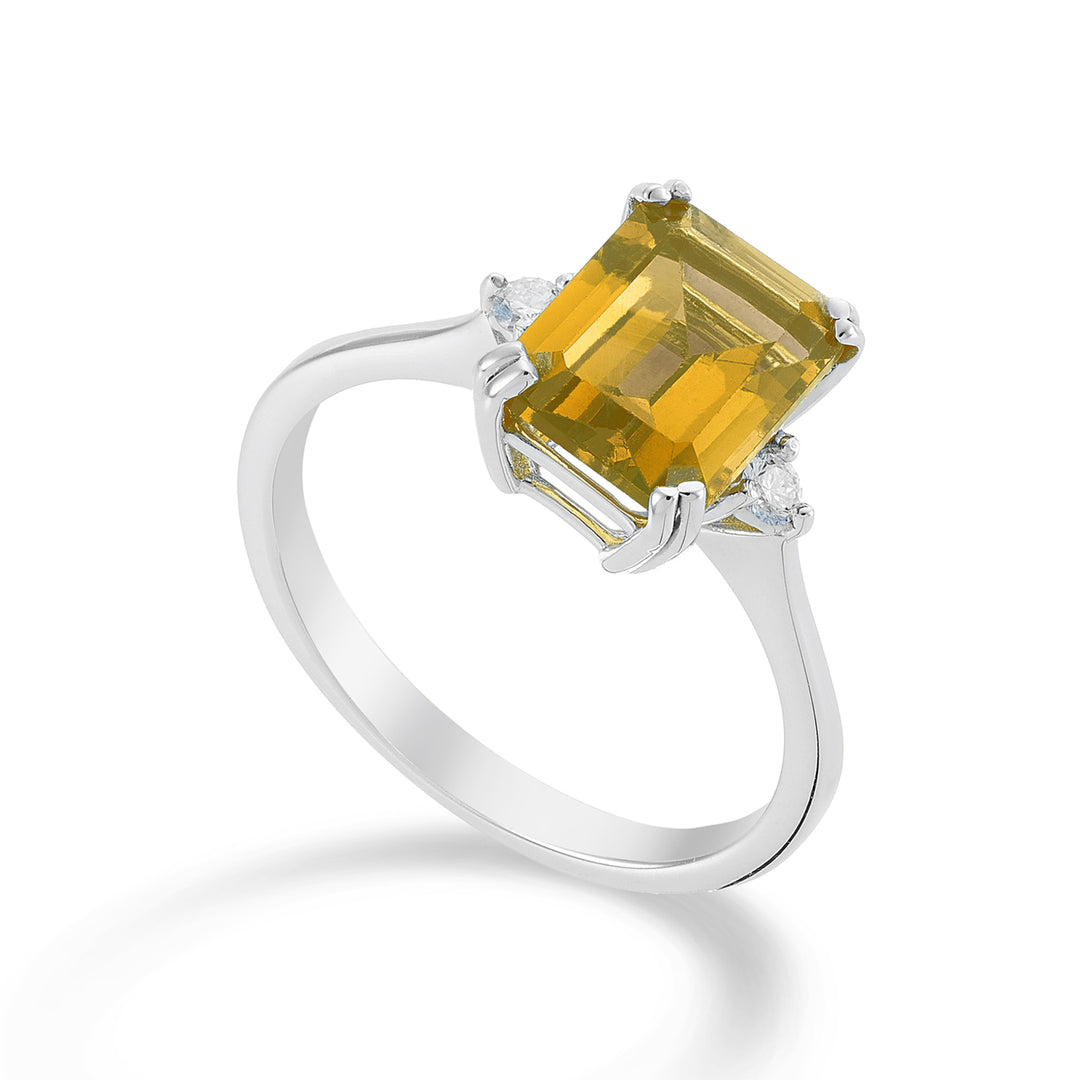 Nihama un citrino octogonal de 18k 7x9 ct.2.00 diam. ct.0,08 NACL090DICITR4O4