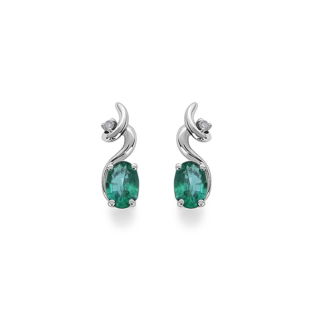 Mikiko or 18k emerald n. oval 6x4 ct. 1.00 diam. 0.02 ct MO5013O4SMN100