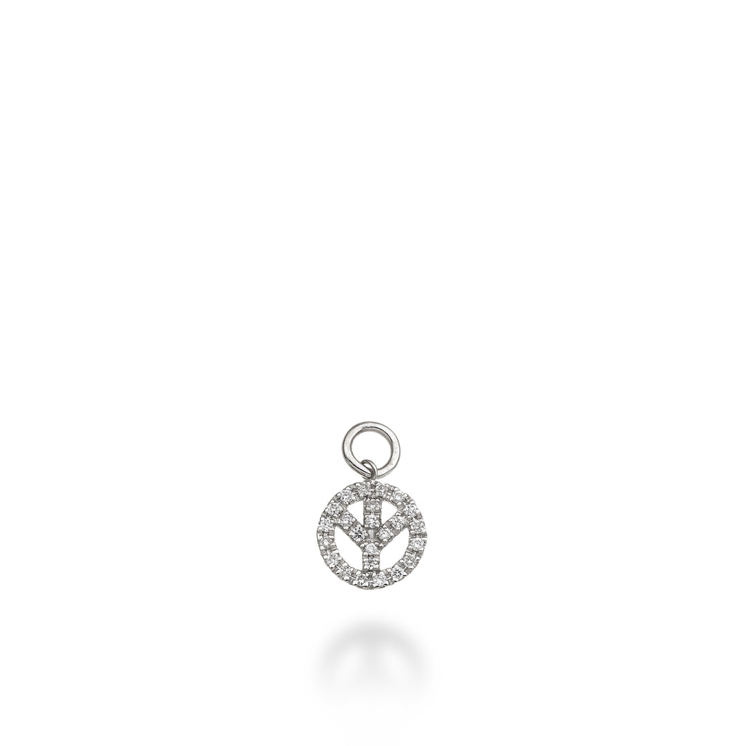 Breloque symbole de paix World Diamond Group 18 carats ct.0,09 g vs or blanc GCH6017DIO4