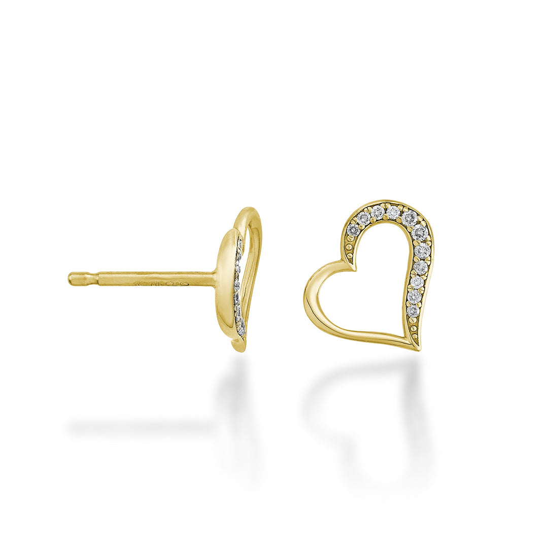 Nihama or 18k cuore metà liscio oro giallo diam. ct.0,08 NO5059O1BR008