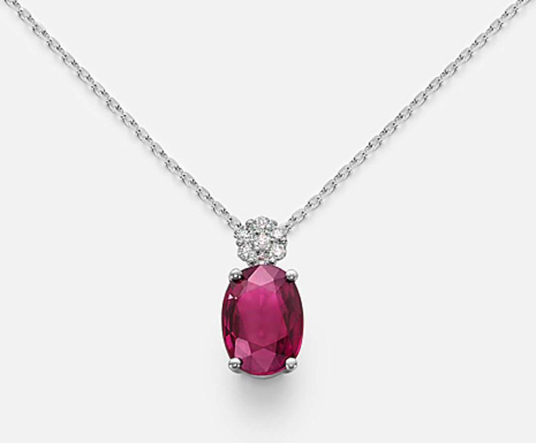 Nihama cl 18k oval ruby ​​7x5 ct.0.90 diam. ct.0,045 ND5025O4RBC