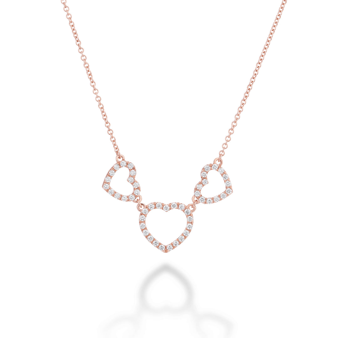 Golay girocollo amami con 3 cuori grandi e diamanti GFCU002DI-21354110021