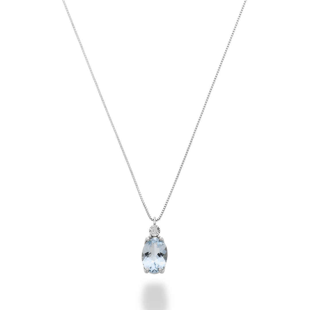 Mikiko cl 9k aguamarina ovalada 7x5 con diamante MD5186R4AM