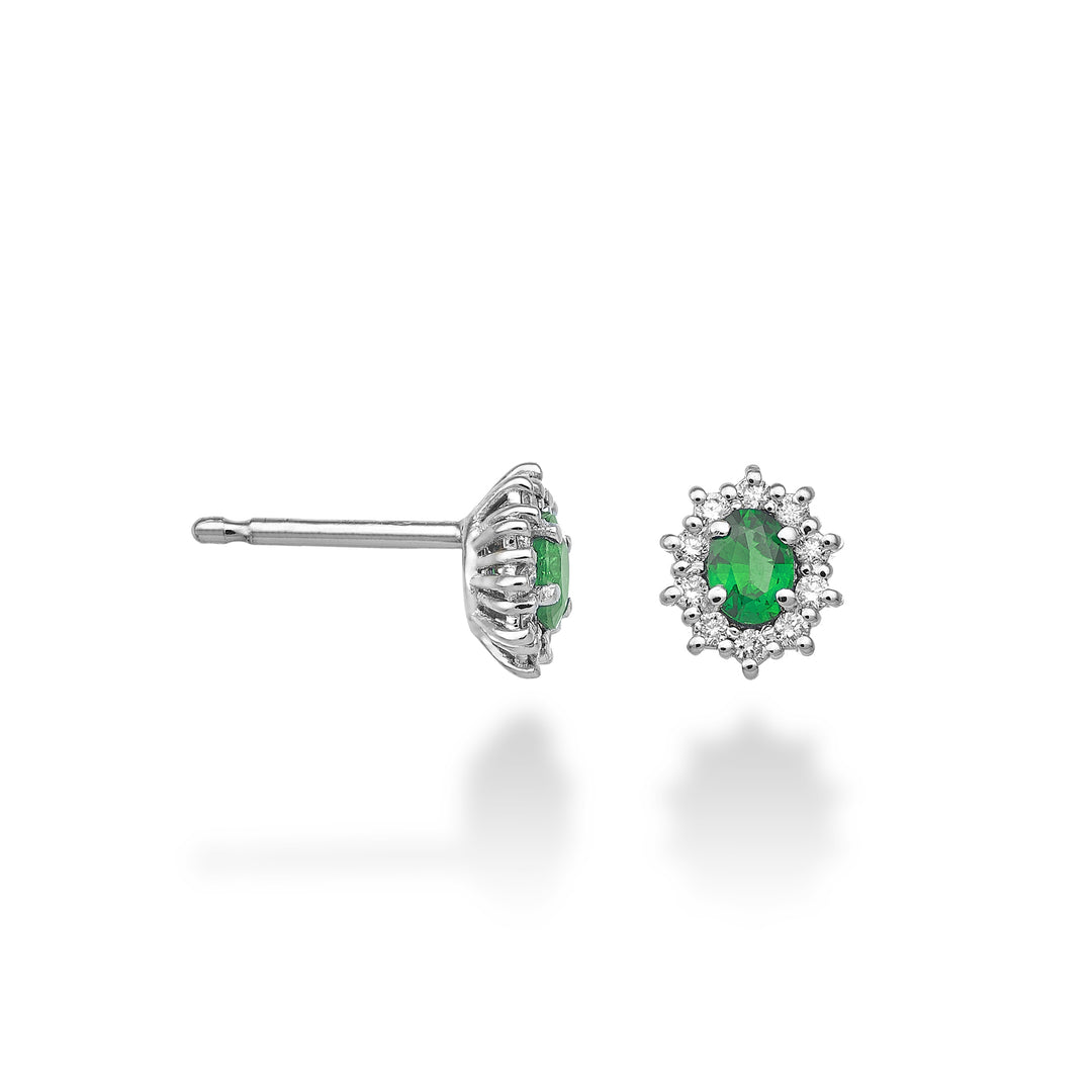 Nihama ou émeraude ovale 18 carats 4x3 ct.0,30 diam. 0,16 ct NO5103O4BE
