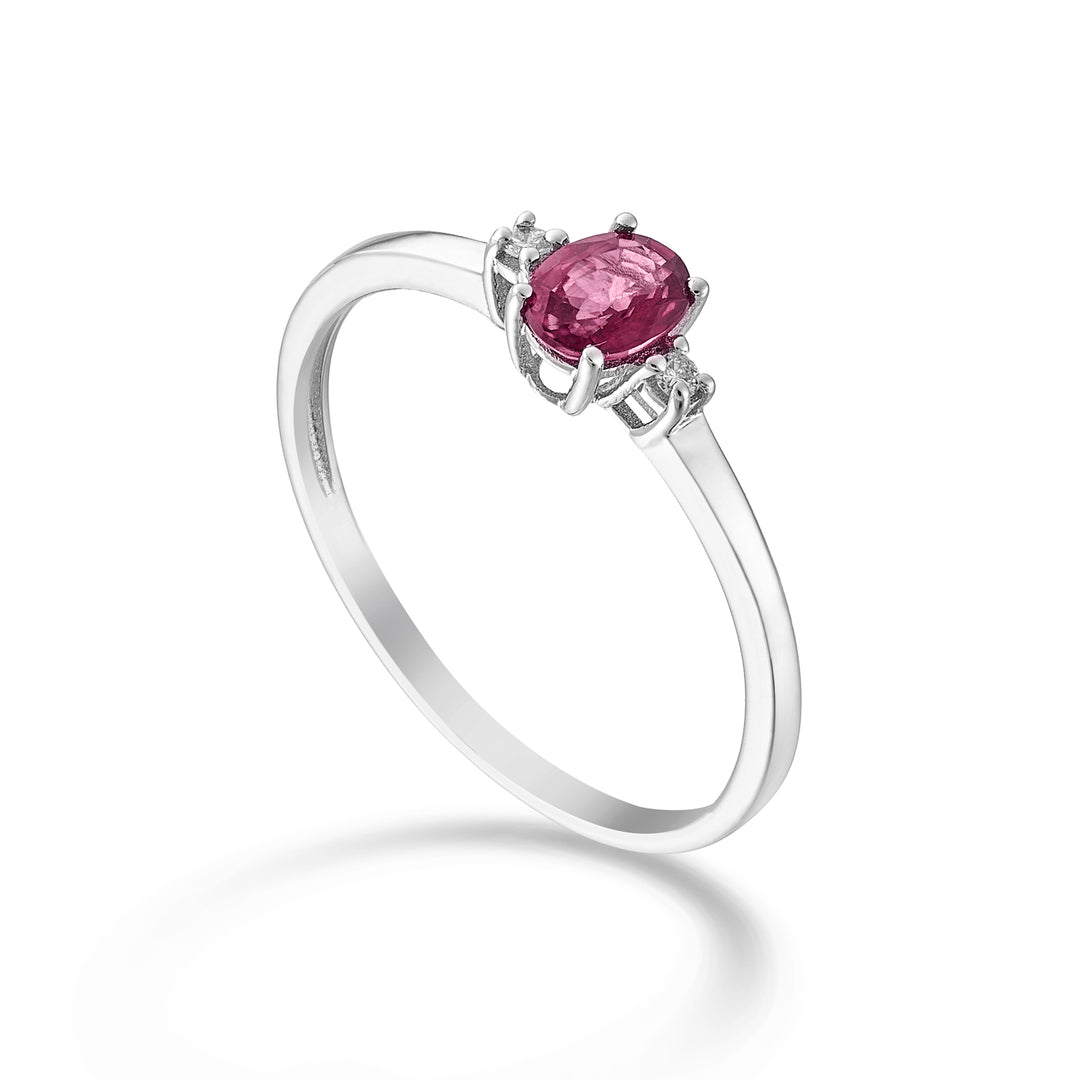 Nihama un rubis 9k n. ovale 5x4 ct.0,40 diam. 0,02 ctNA5191R4RBN